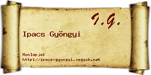 Ipacs Gyöngyi névjegykártya